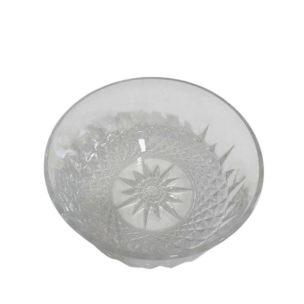 Anchor Hocking Wexford Clear Glass Dessert Fruit Berry Bowl Starburst Vintage